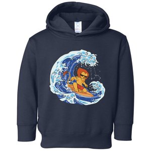 Lion Surfing Wave Toddler Hoodie