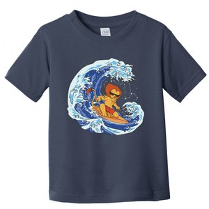 Lion Surfing Wave Toddler T-Shirt