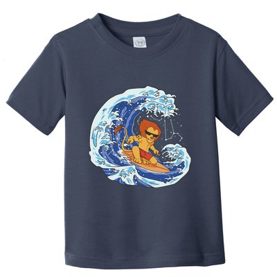 Lion Surfing Wave Toddler T-Shirt