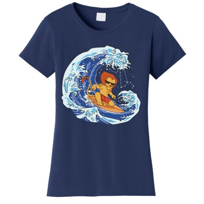 Lion Surfing Wave Women's T-Shirt