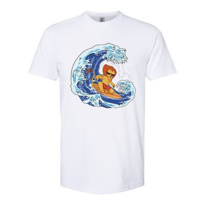 Lion Surfing Wave Softstyle CVC T-Shirt