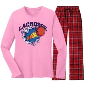 Lacrosse Sport Wild Women's Long Sleeve Flannel Pajama Set 