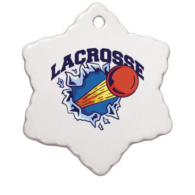 Lacrosse Sport Wild Ceramic Star Ornament