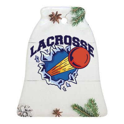 Lacrosse Sport Wild Ceramic Bell Ornament