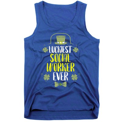 Luckiest Social Worker Ever St Patricks Day Social Workers Gift Tank Top