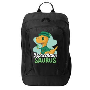 Leprechaun Saurus With A Dinosaur For St Patrick's Day Gift City Backpack