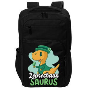 Leprechaun Saurus With A Dinosaur For St Patrick's Day Gift Impact Tech Backpack