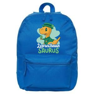 Leprechaun Saurus With A Dinosaur For St Patrick's Day Gift 16 in Basic Backpack