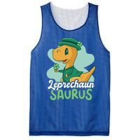 Leprechaun Saurus With A Dinosaur For St Patrick's Day Gift Mesh Reversible Basketball Jersey Tank