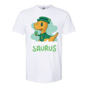 Leprechaun Saurus With A Dinosaur For St Patrick's Day Gift Softstyle CVC T-Shirt