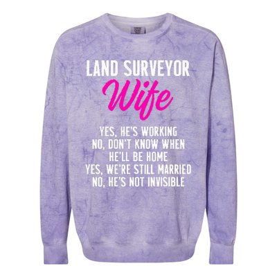 Land Surveying Wife Work Funny Surveyor Gifts Colorblast Crewneck Sweatshirt