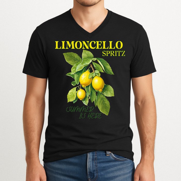Limoncello Spritz X Lemon Liqueur Lemon Liqueur Lemon V-Neck T-Shirt