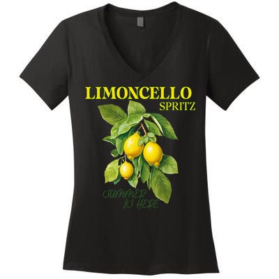 Limoncello Spritz X Lemon Liqueur Lemon Liqueur Lemon Women's V-Neck T-Shirt
