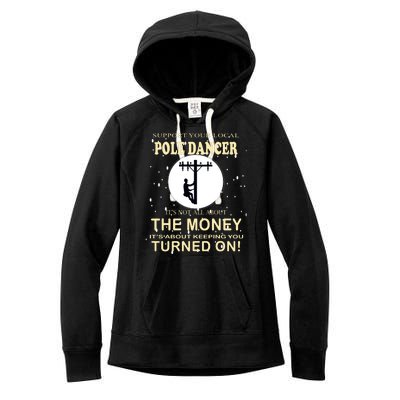 Lineman Support Your Local Pole Dancer Women's Fleece Hoodie