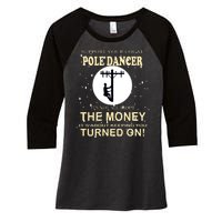 Lineman Support Your Local Pole Dancer Women's Tri-Blend 3/4-Sleeve Raglan Shirt