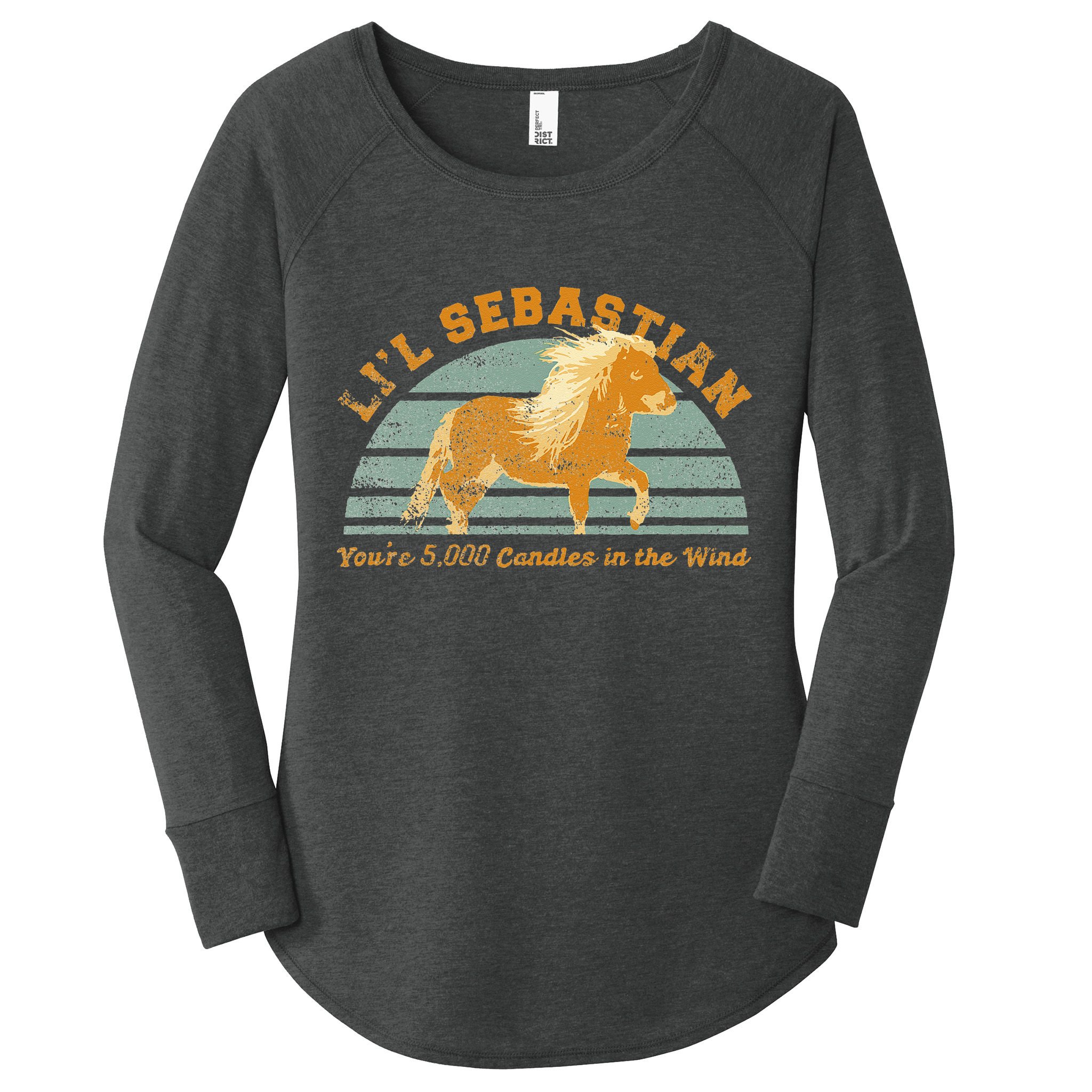 Lil Sebastian Youre 5000 Candles In The Wind Horse Fan Women's Perfect Tri Tunic Long Sleeve Shirt