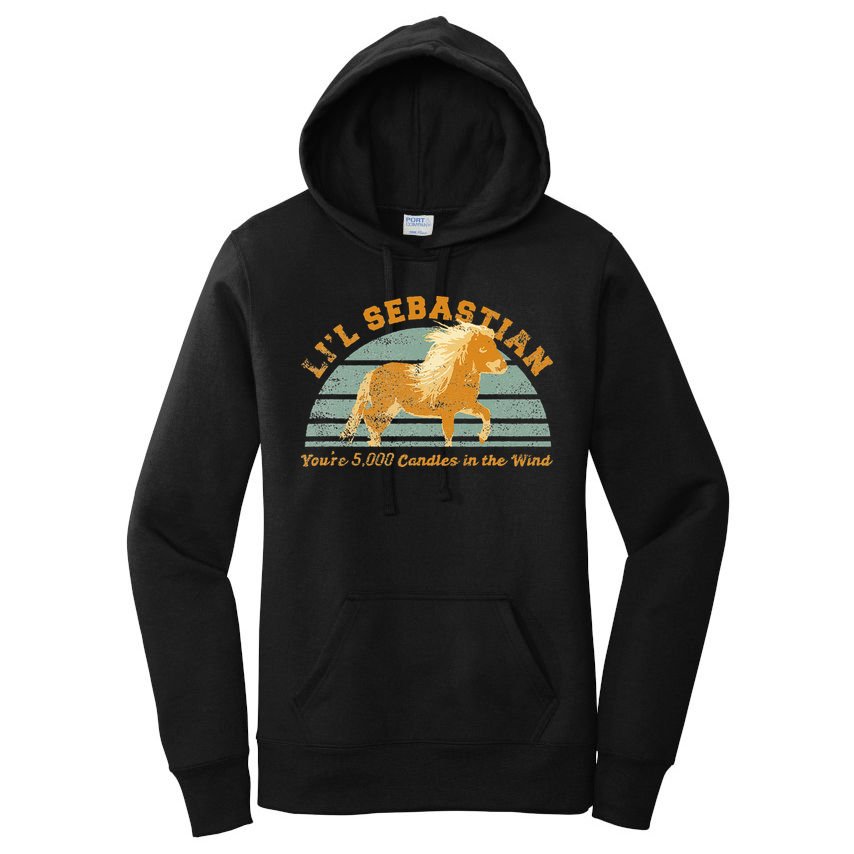 Lil Sebastian Youre 5000 Candles In The Wind Horse Fan Women's Pullover Hoodie