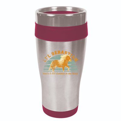 Lil Sebastian Youre 5000 Candles In The Wind Horse Fan 16oz Travel Tumbler