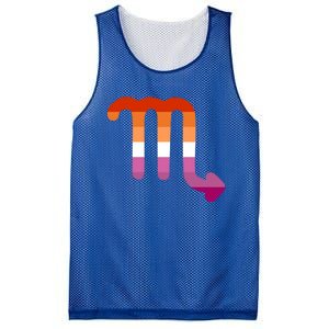 Lesbian Scorpio Zodiac Sign Lesbian Pride Flag Gift Mesh Reversible Basketball Jersey Tank