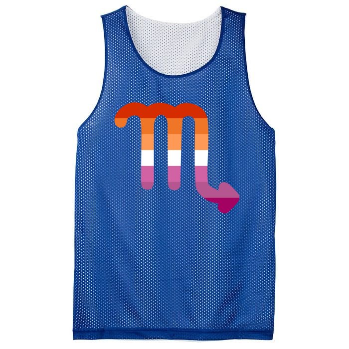 Lesbian Scorpio Zodiac Sign Lesbian Pride Flag Gift Mesh Reversible Basketball Jersey Tank