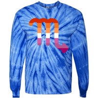 Lesbian Scorpio Zodiac Sign Lesbian Pride Flag Gift Tie-Dye Long Sleeve Shirt