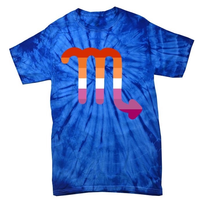 Lesbian Scorpio Zodiac Sign Lesbian Pride Flag Gift Tie-Dye T-Shirt