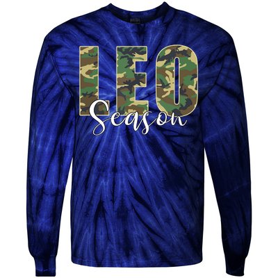 Leo Season Zodiac Birthday Camo Tie-Dye Long Sleeve Shirt