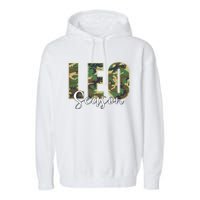 Leo Season Zodiac Birthday Camo Garment-Dyed Fleece Hoodie