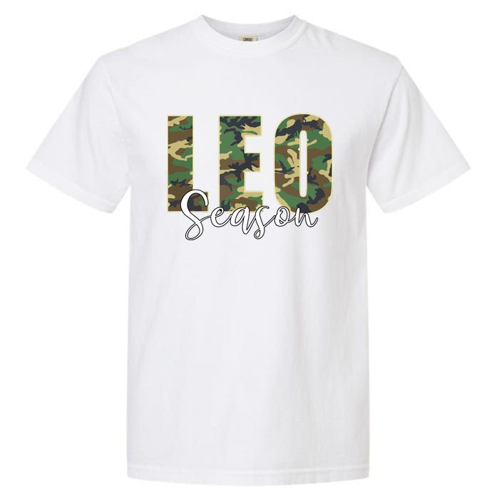 Leo Season Zodiac Birthday Camo Garment-Dyed Heavyweight T-Shirt