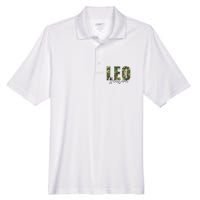 Leo Season Zodiac Birthday Camo Men's Origin Performance Pique Polo