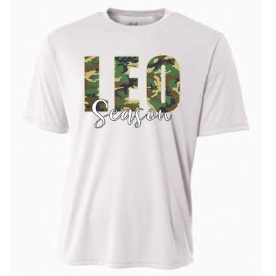 Leo Season Zodiac Birthday Camo Cooling Performance Crew T-Shirt