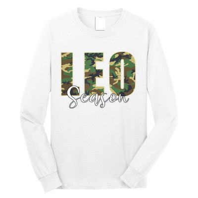 Leo Season Zodiac Birthday Camo Long Sleeve Shirt