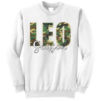 Leo Season Zodiac Birthday Camo Sweatshirt