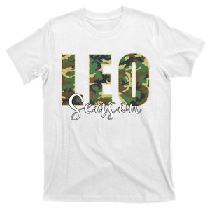 Leo Season Zodiac Birthday Camo T-Shirt