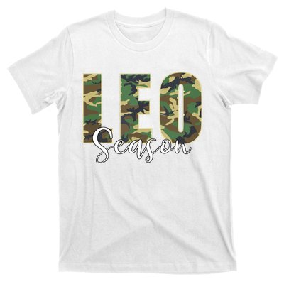 Leo Season Zodiac Birthday Camo T-Shirt