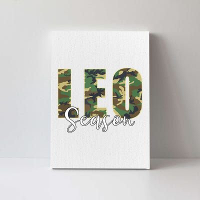 Leo Season Zodiac Birthday Camo Canvas