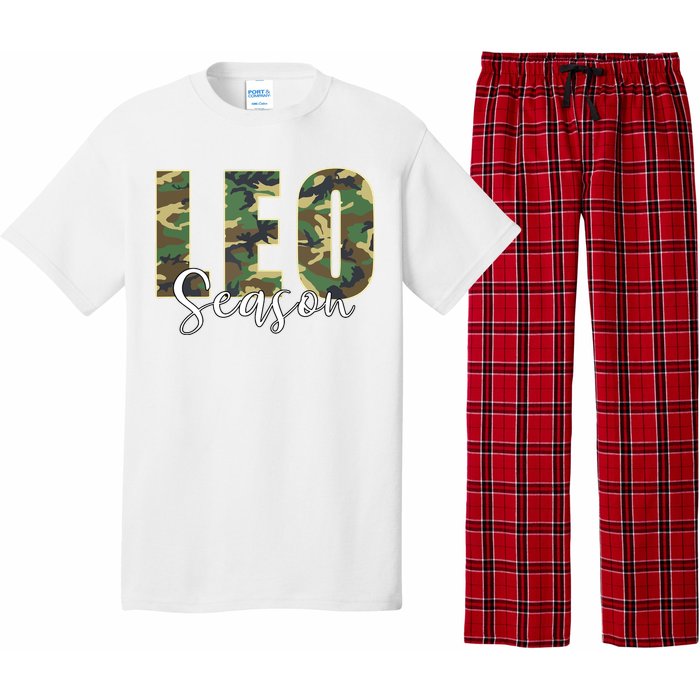 Leo Season Zodiac Birthday Camo Pajama Set