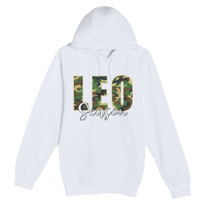 Leo Season Zodiac Birthday Camo Premium Pullover Hoodie