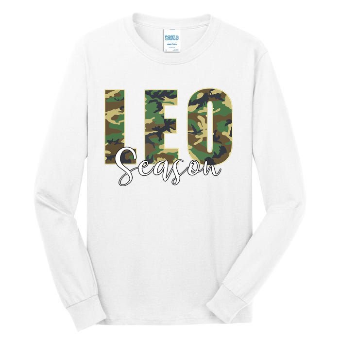 Leo Season Zodiac Birthday Camo Tall Long Sleeve T-Shirt