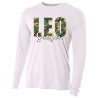 Leo Season Zodiac Birthday Camo Cooling Performance Long Sleeve Crew