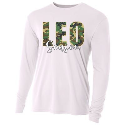 Leo Season Zodiac Birthday Camo Cooling Performance Long Sleeve Crew