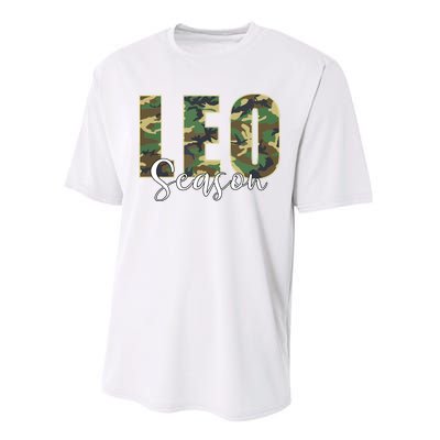 Leo Season Zodiac Birthday Camo Performance Sprint T-Shirt