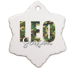 Leo Season Zodiac Birthday Camo Ceramic Star Ornament