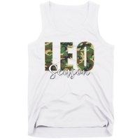 Leo Season Zodiac Birthday Camo Tank Top