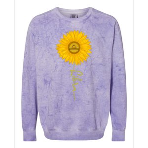 Libra Sunflower Zodiac Sign Floral Horoscope Gift Colorblast Crewneck Sweatshirt