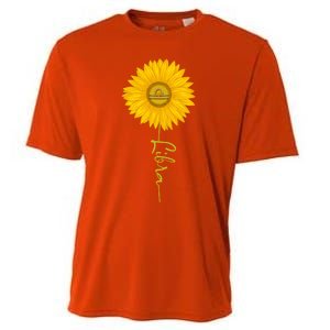 Libra Sunflower Zodiac Sign Floral Horoscope Gift Cooling Performance Crew T-Shirt