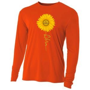 Libra Sunflower Zodiac Sign Floral Horoscope Gift Cooling Performance Long Sleeve Crew