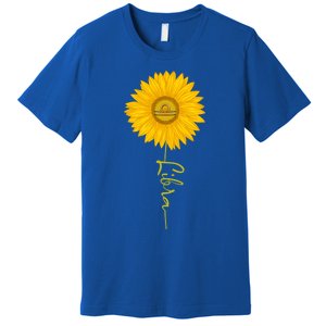 Libra Sunflower Zodiac Sign Floral Horoscope Gift Premium T-Shirt