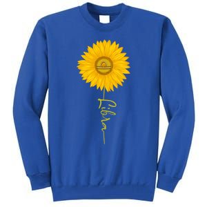 Libra Sunflower Zodiac Sign Floral Horoscope Gift Tall Sweatshirt