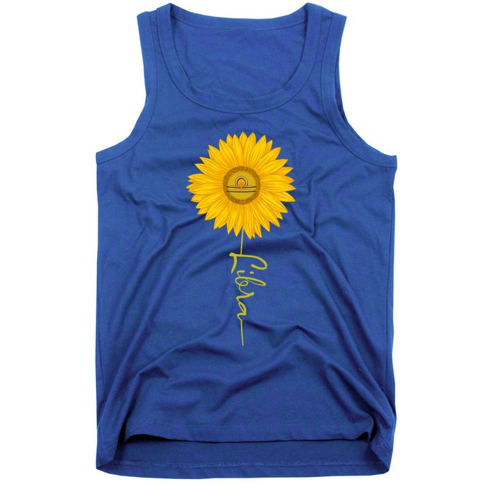 Libra Sunflower Zodiac Sign Floral Horoscope Gift Tank Top